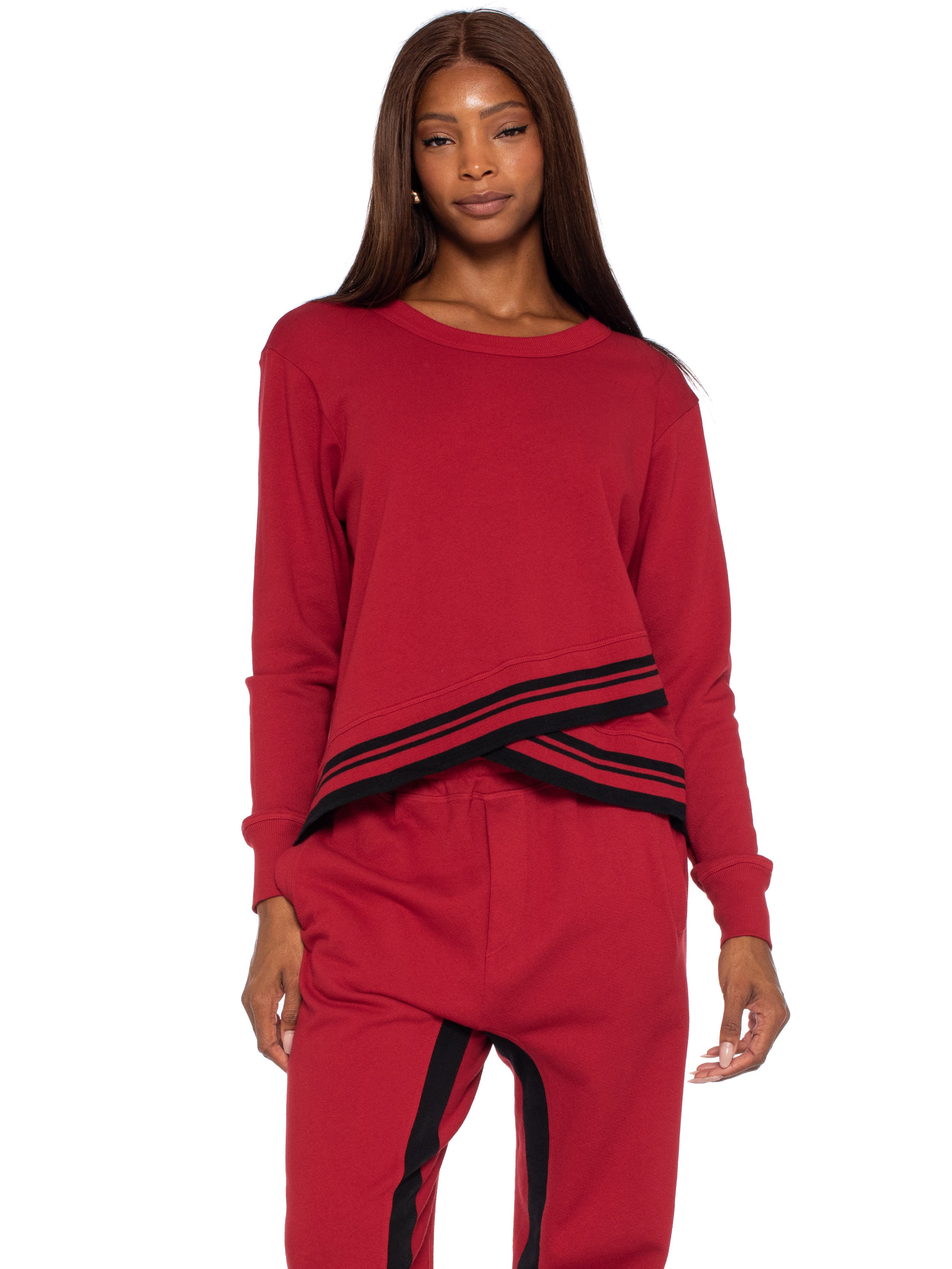 red sweatshirt#color_lipstick