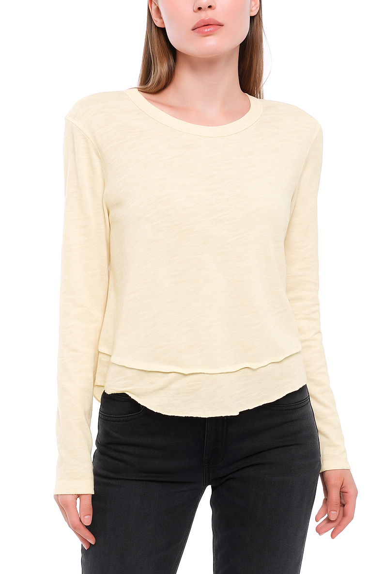Long Sleeve Mock Layer Tee