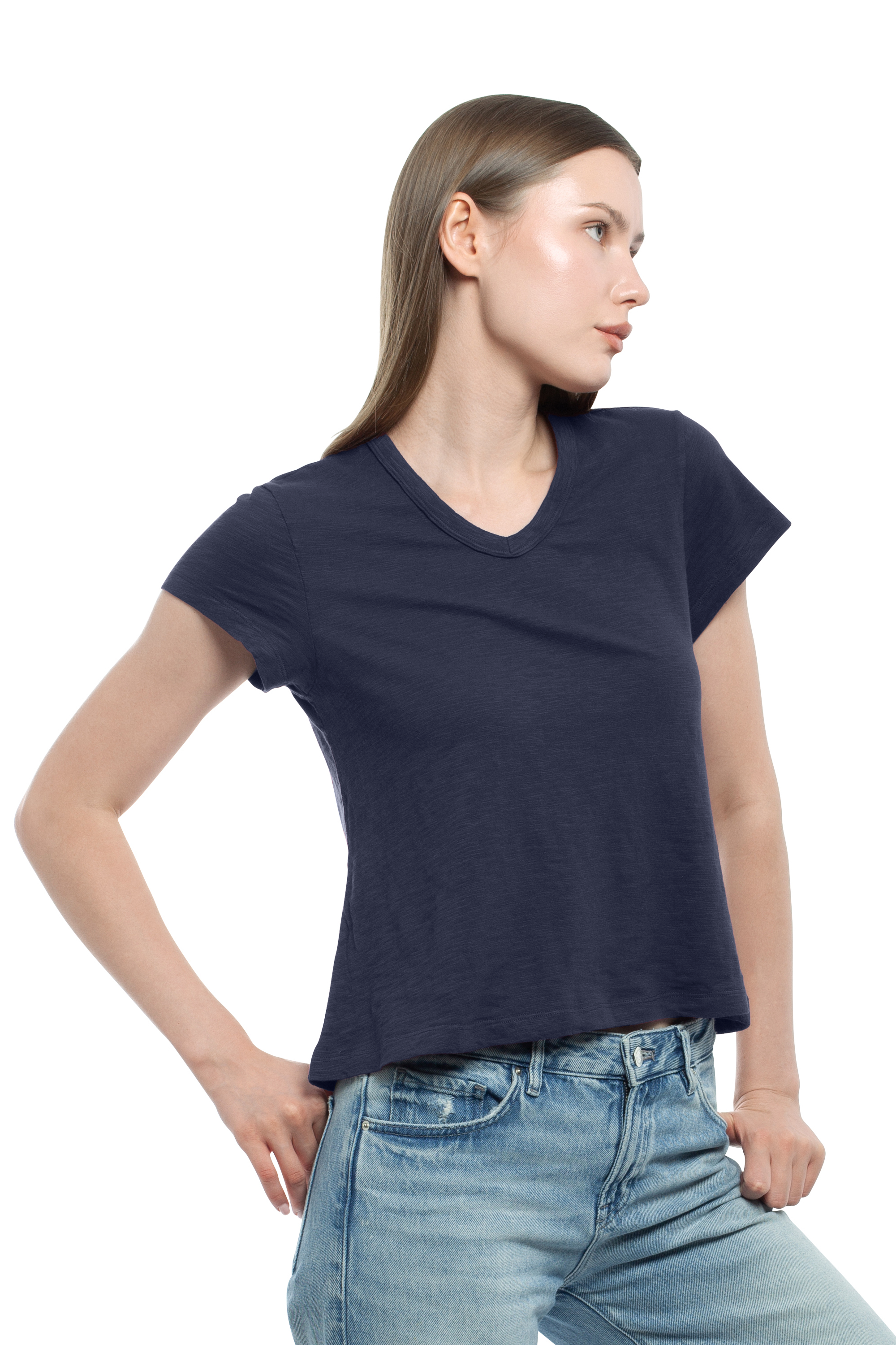 V-Neck Short Sleeve Baby Tee