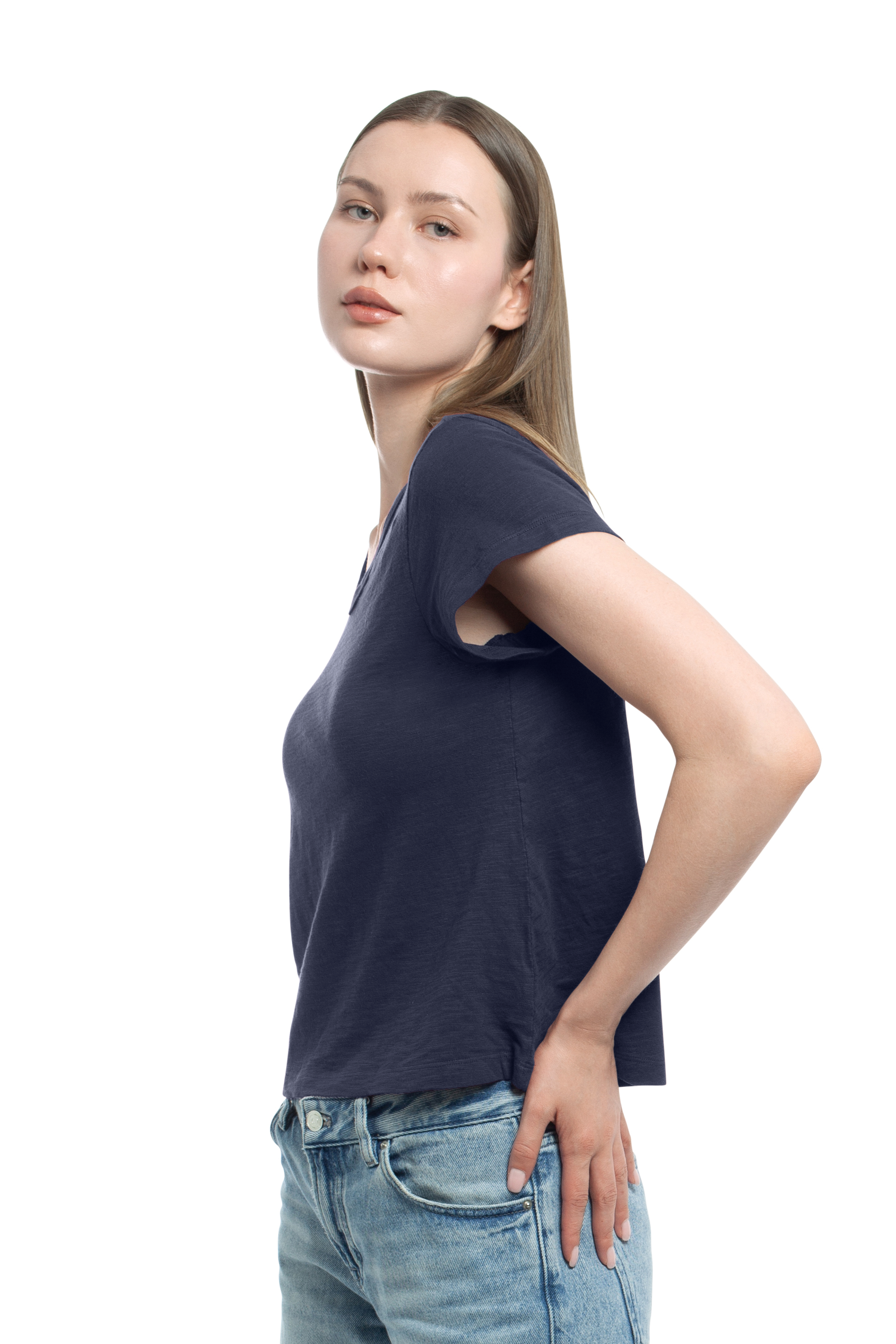 V-Neck Short Sleeve Baby Tee