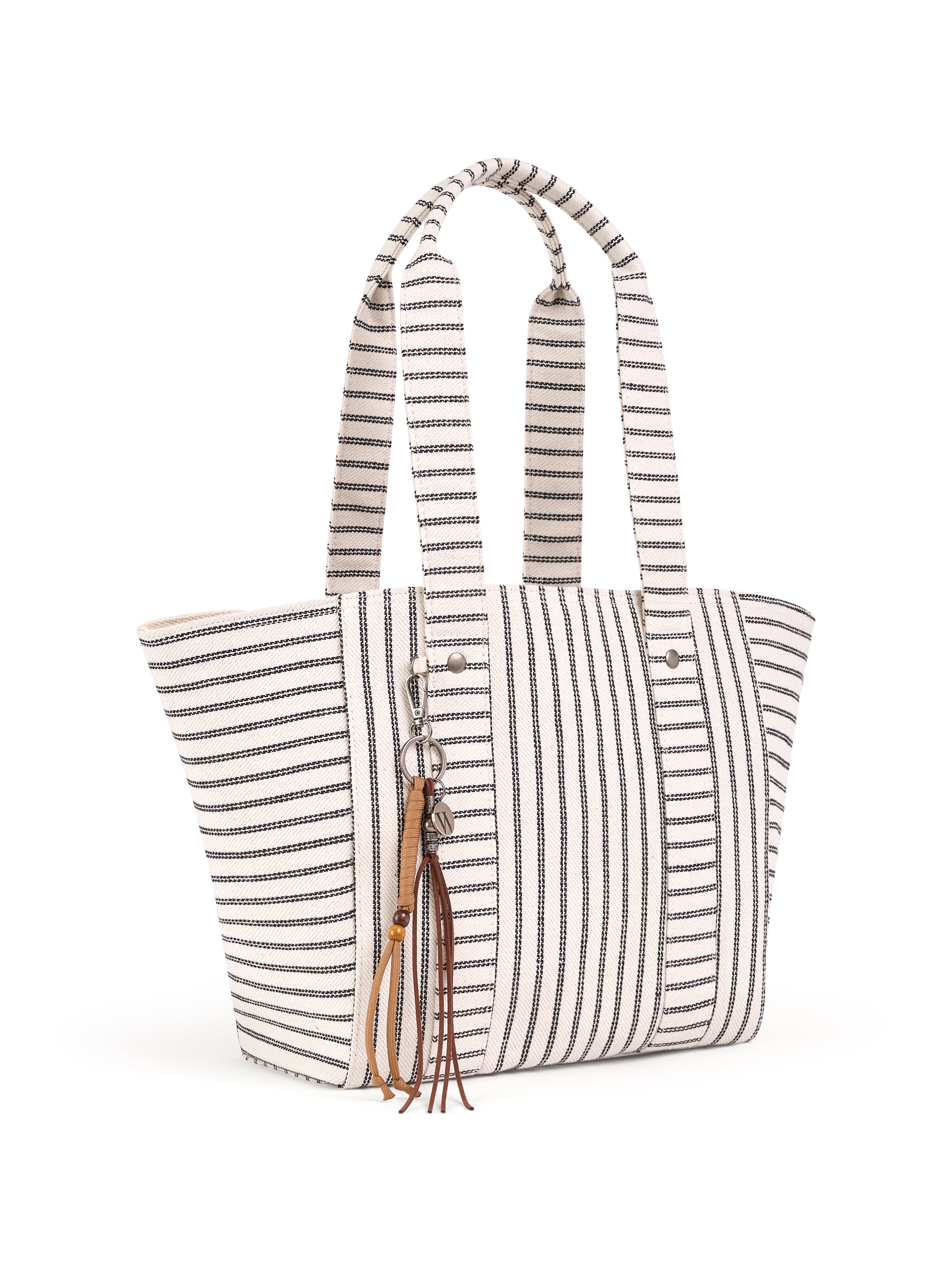 bone black stripe tote#color_bone black stripe