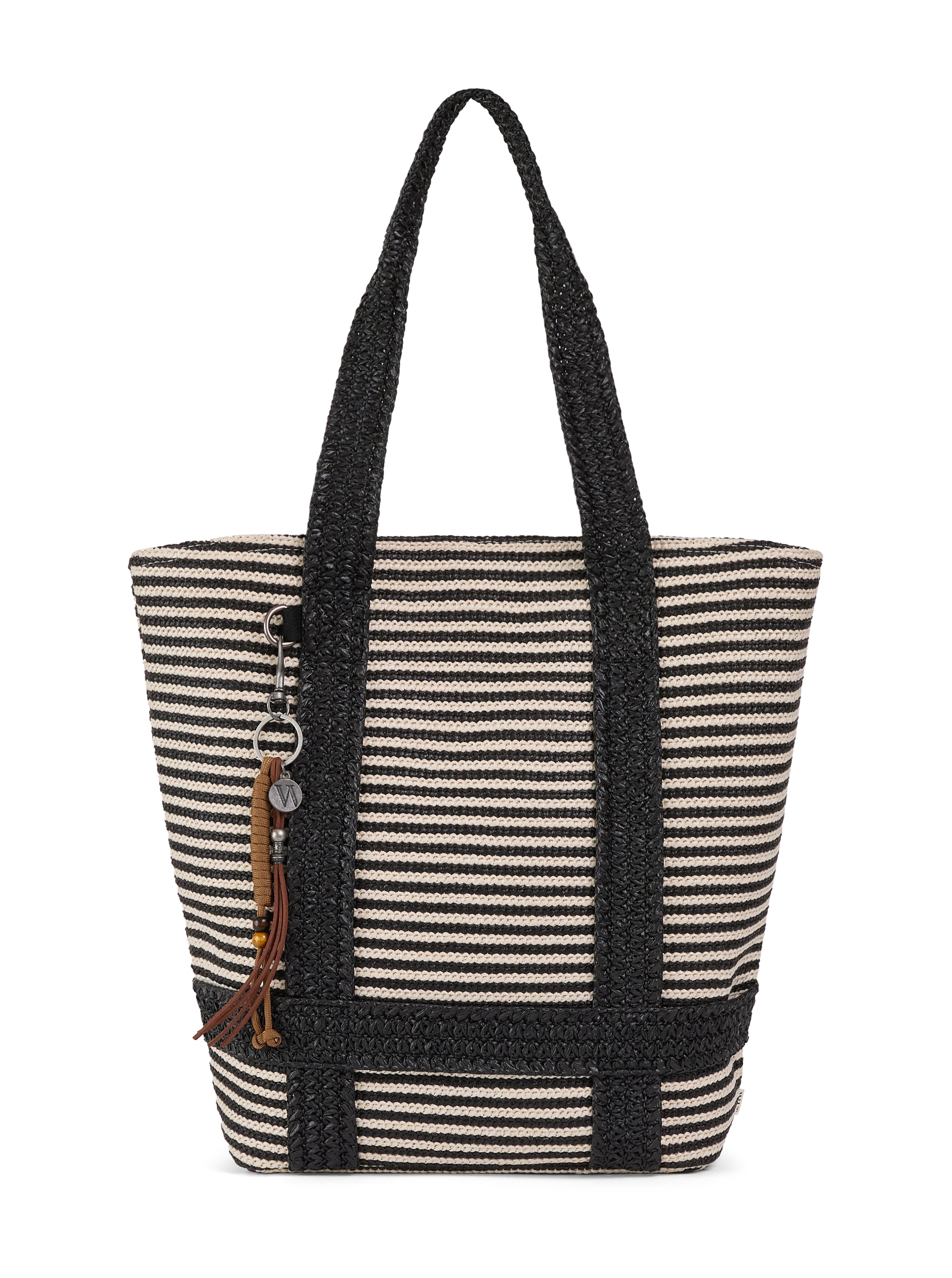 black bone stripe tote#color_black bone stripe