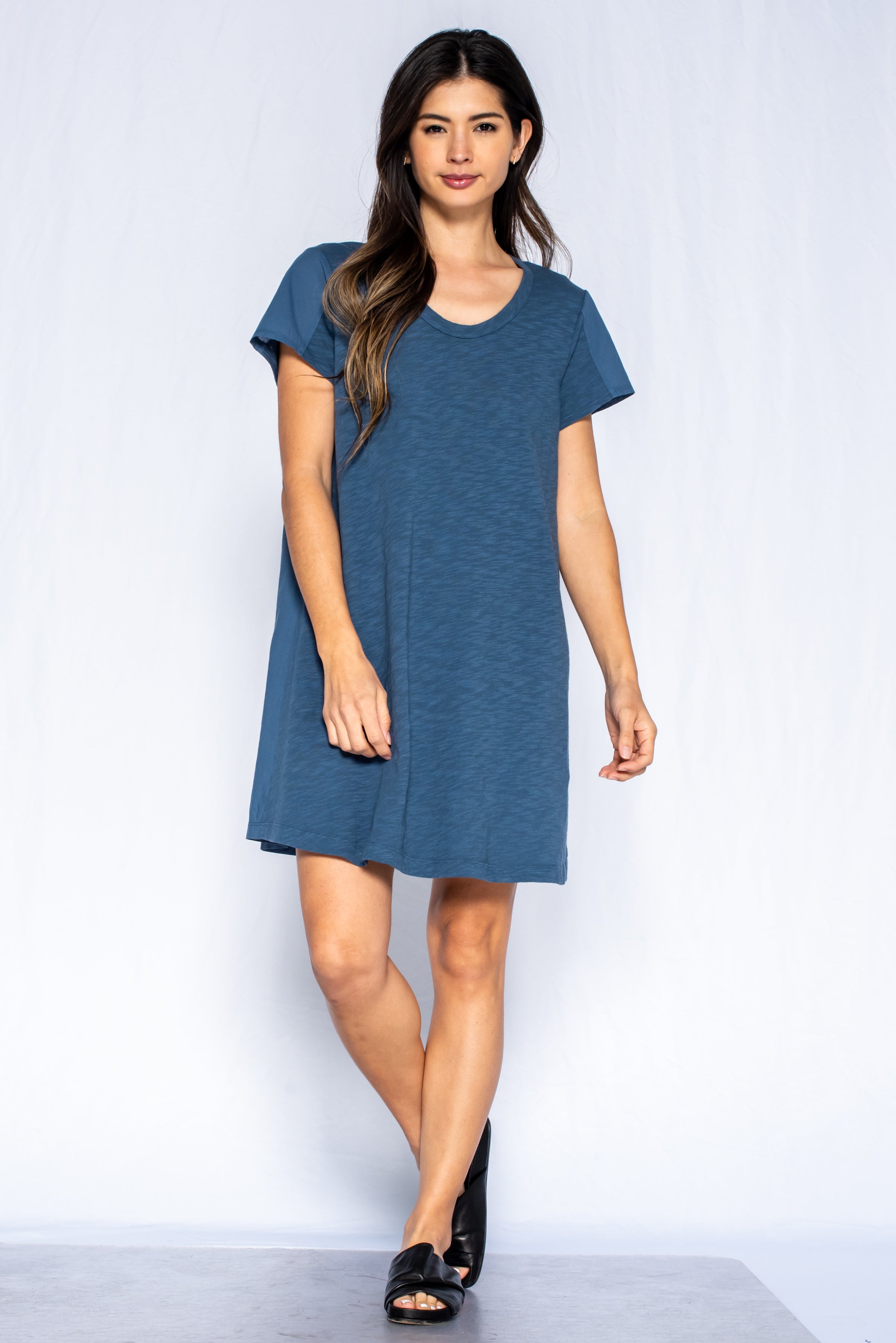 Crew Short Sleeve Trapeze Dress