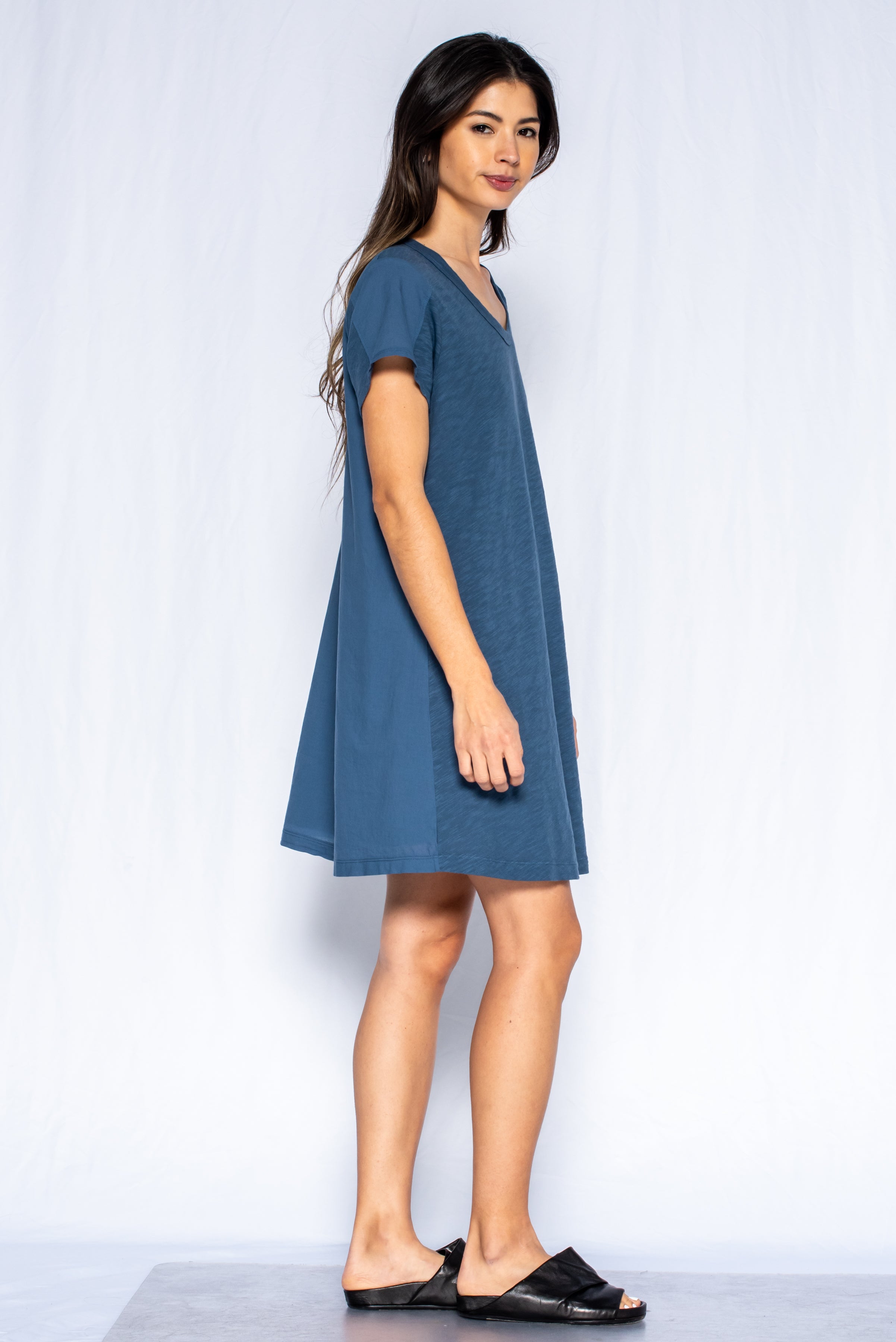 Crew Short Sleeve Trapeze Dress