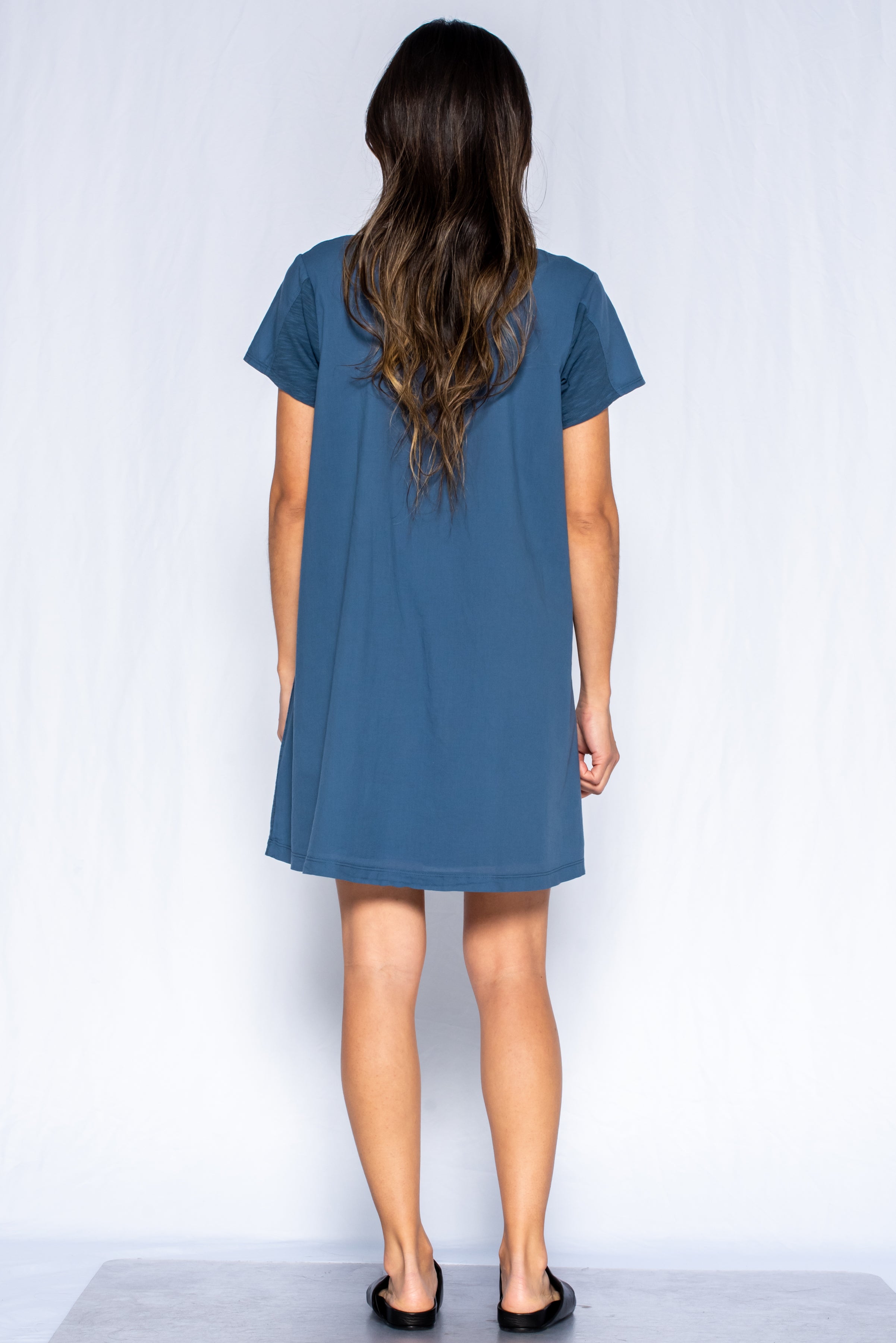 Crew Short Sleeve Trapeze Dress
