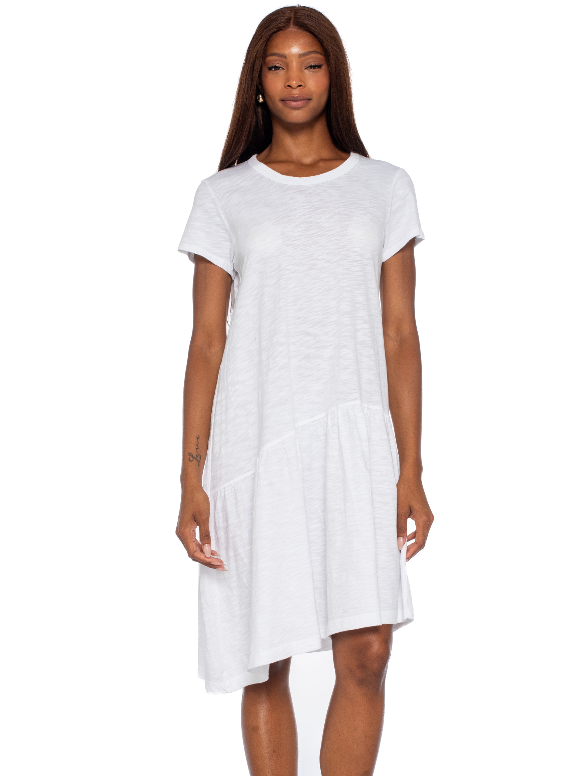 Wilt Drop Torso Slant Hem Midi Dress