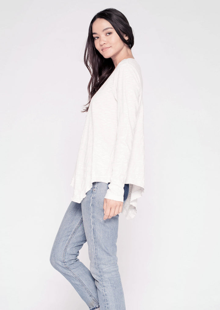 Long Sleeve Tunic Crew W/ Slant Hem