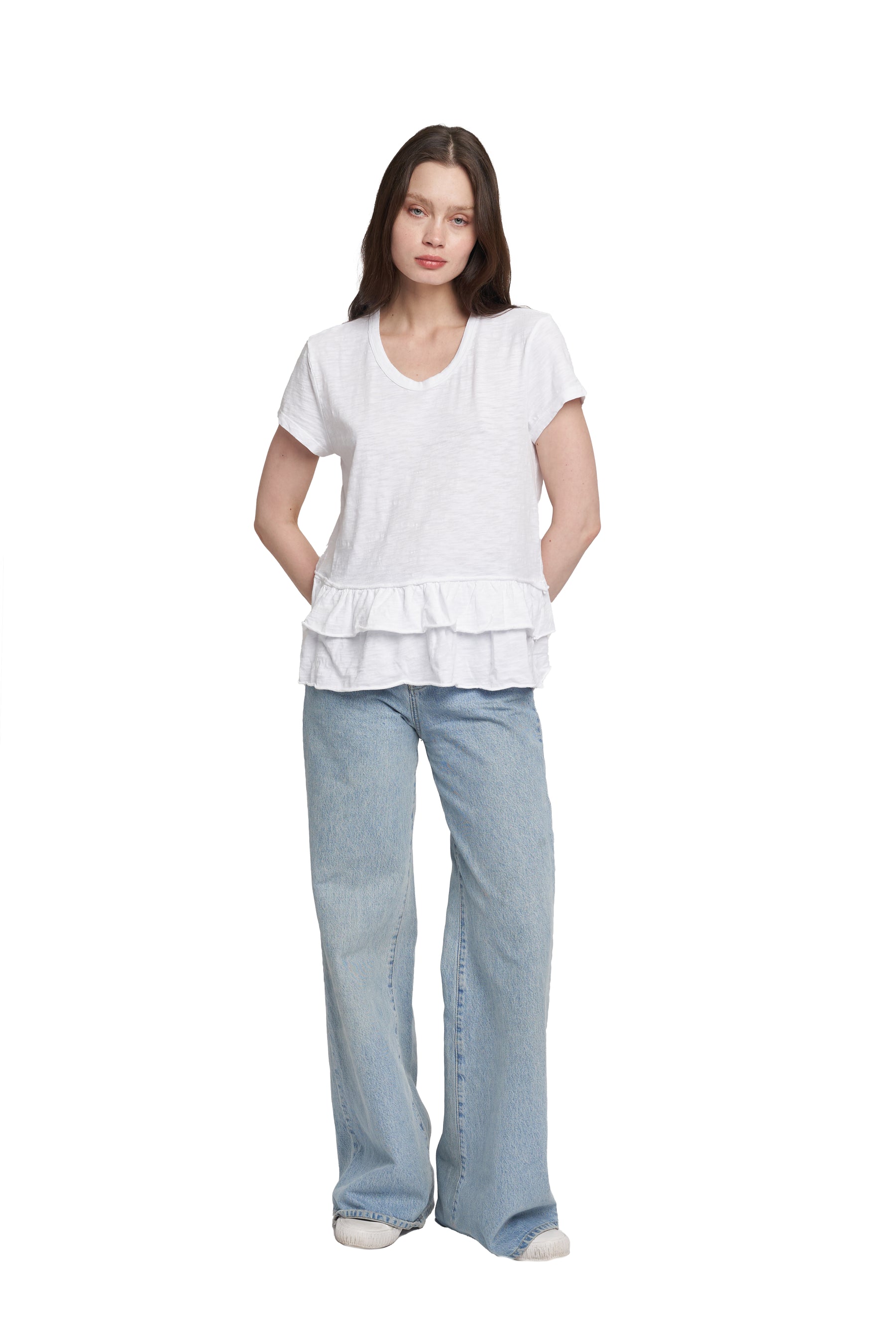 Wilt Women's Gathered Tee Blue Size Small
