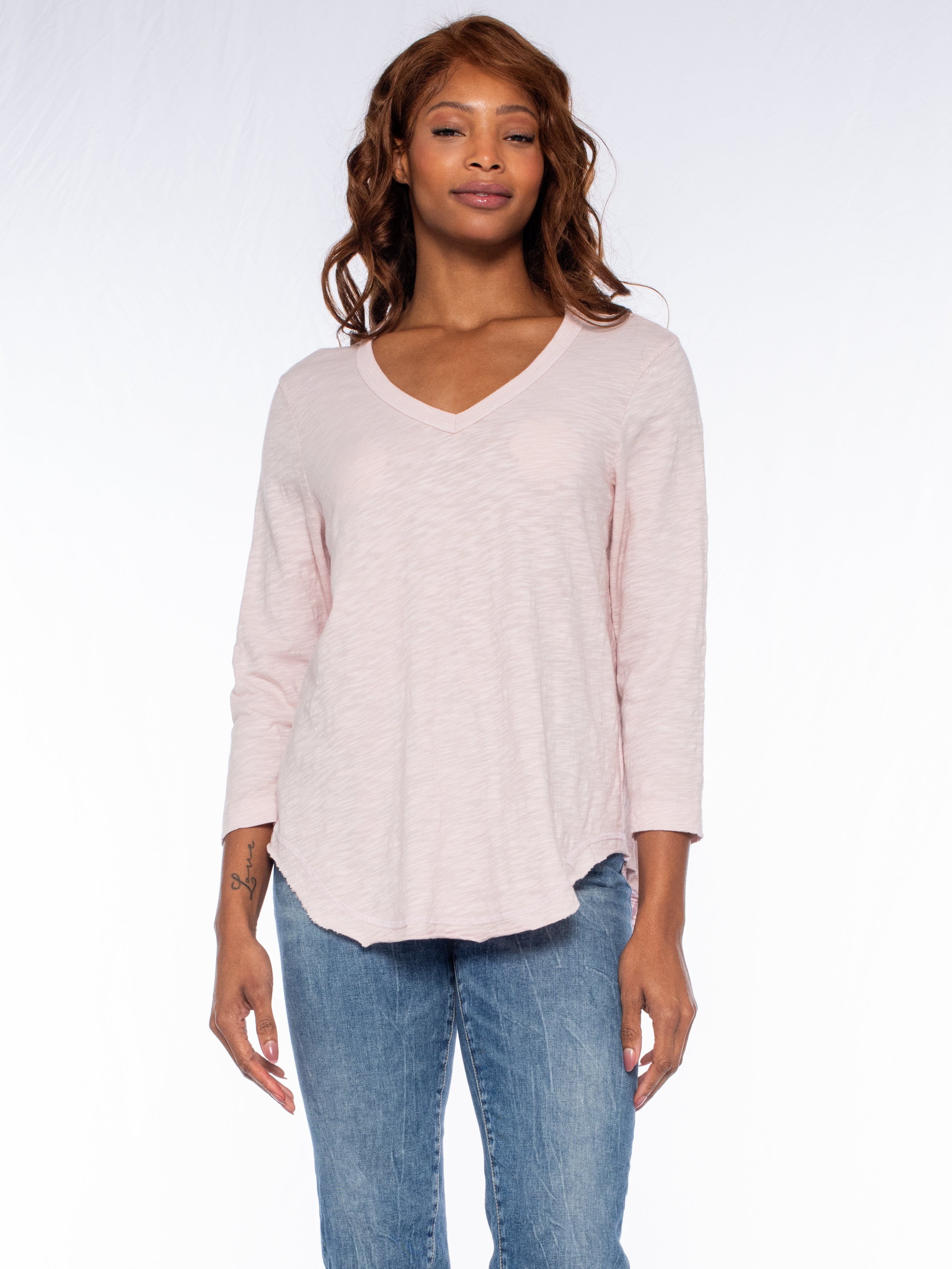 The Softest Ribbed Elbow Sleeve T-Shirt - Main  Elbow sleeve, Elbow sleeve  tops, Berry stripe