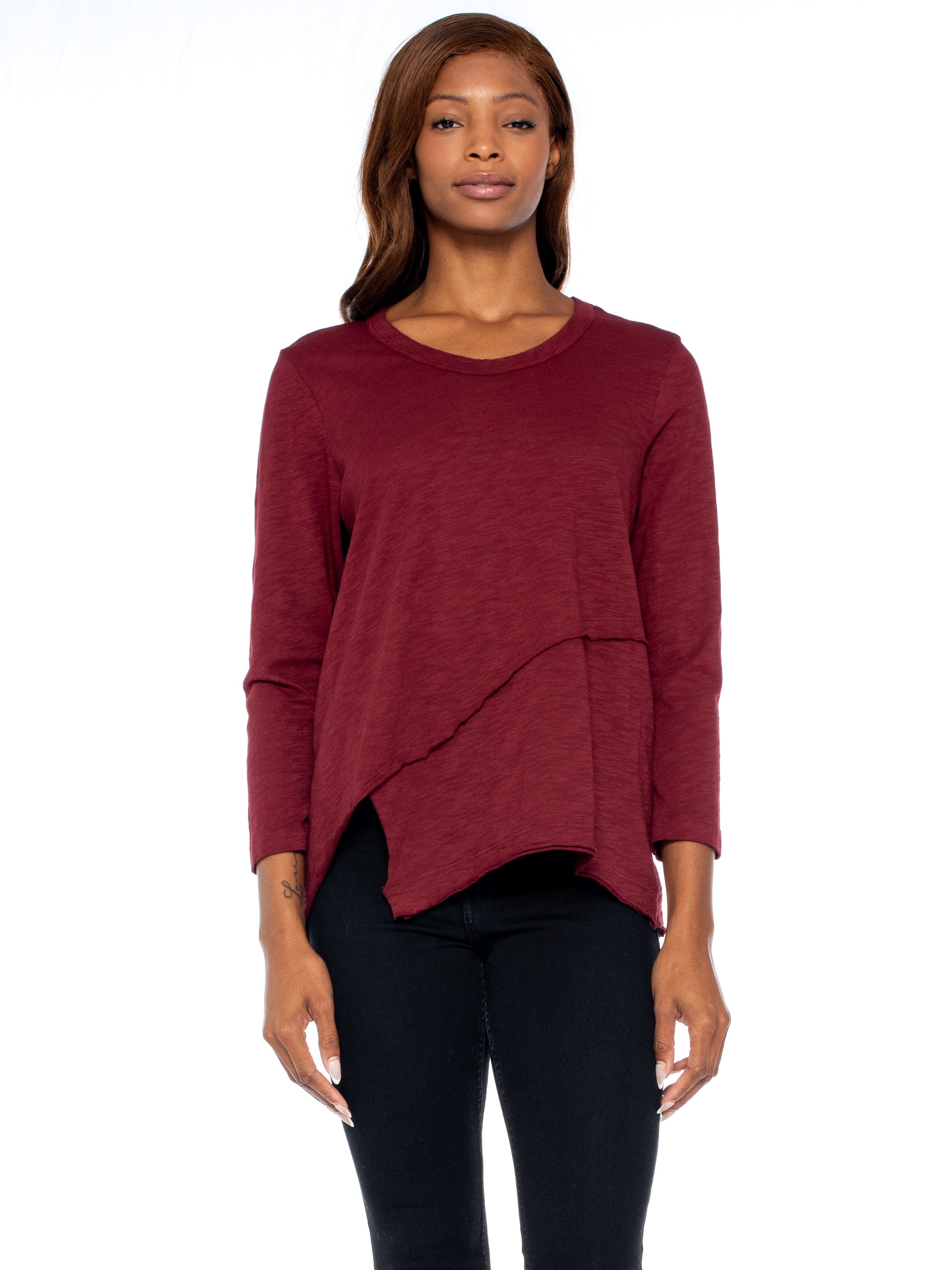 The Softest Ribbed Elbow Sleeve T-Shirt - Main  Elbow sleeve, Elbow sleeve  tops, Berry stripe