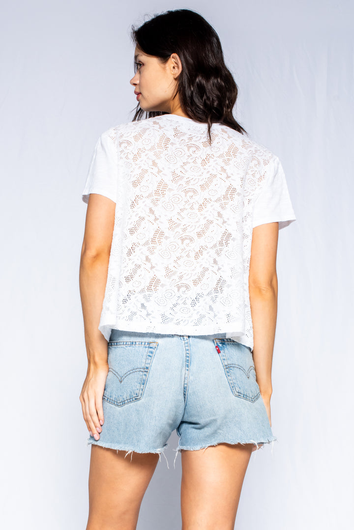 Crew Crop Boxy S/S Slub Tee Lace Back