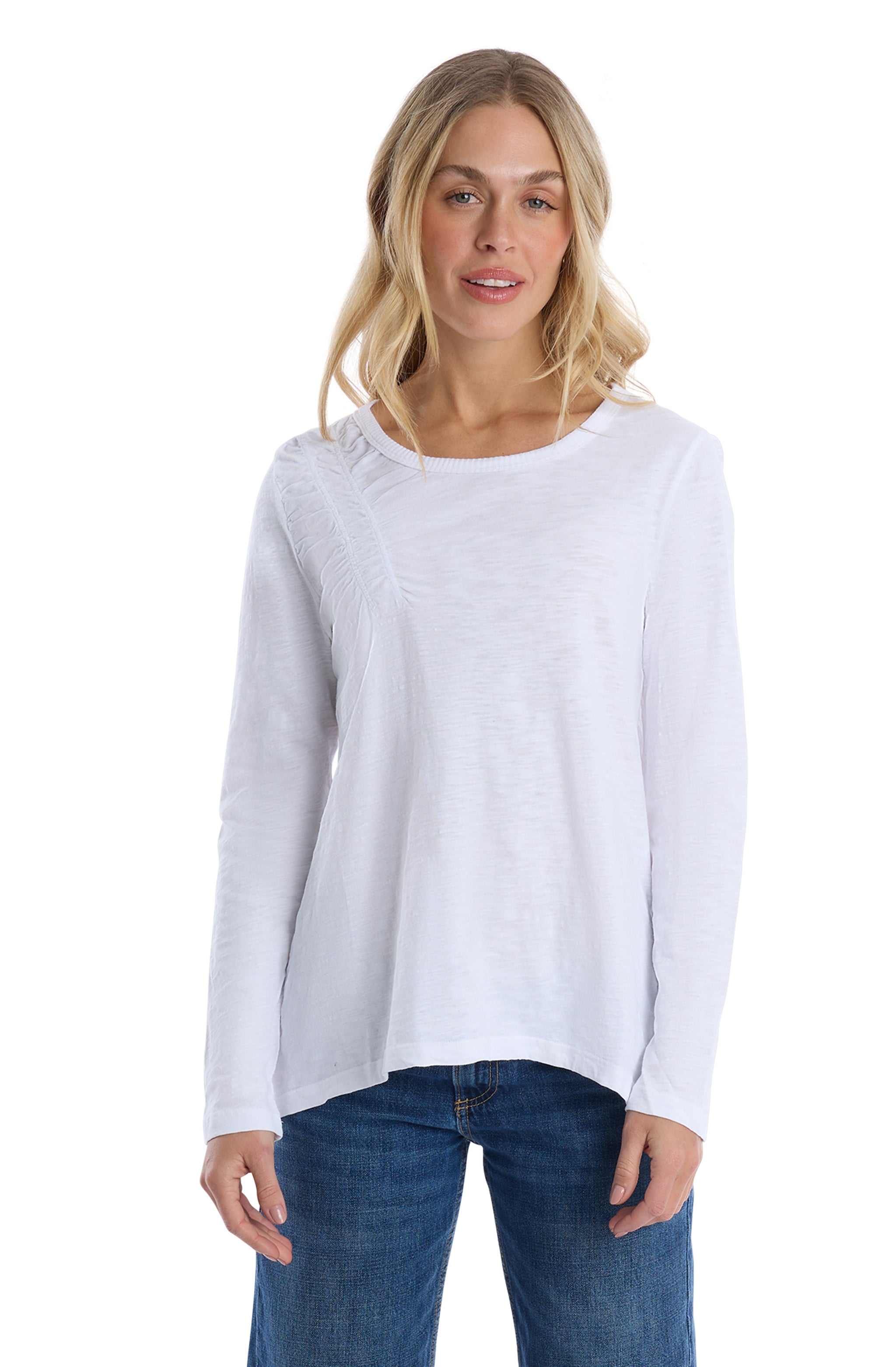 Wide Neck Long Sleeve Tee