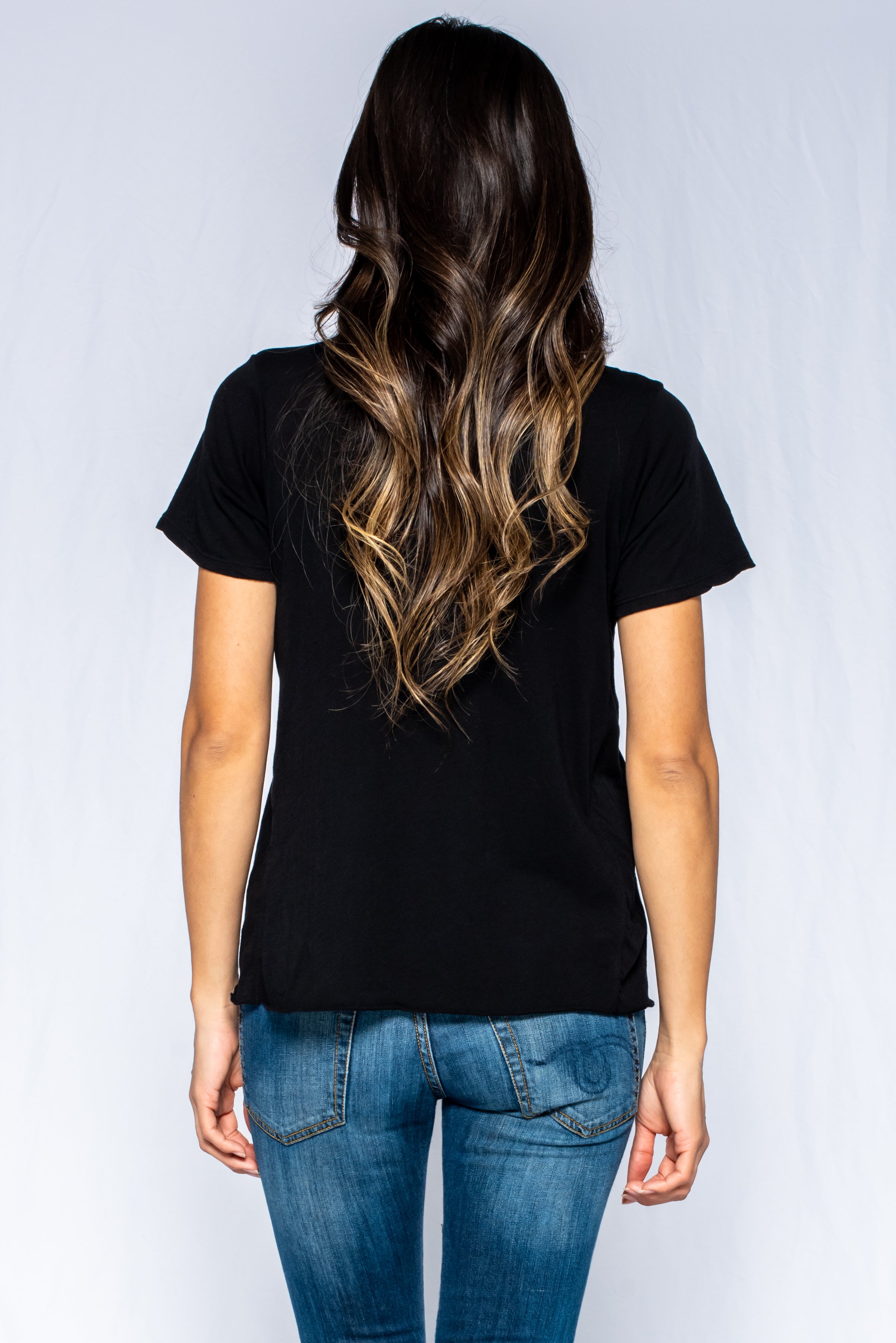 Sexy Deep V-neck Double Front, Single Back Tee.