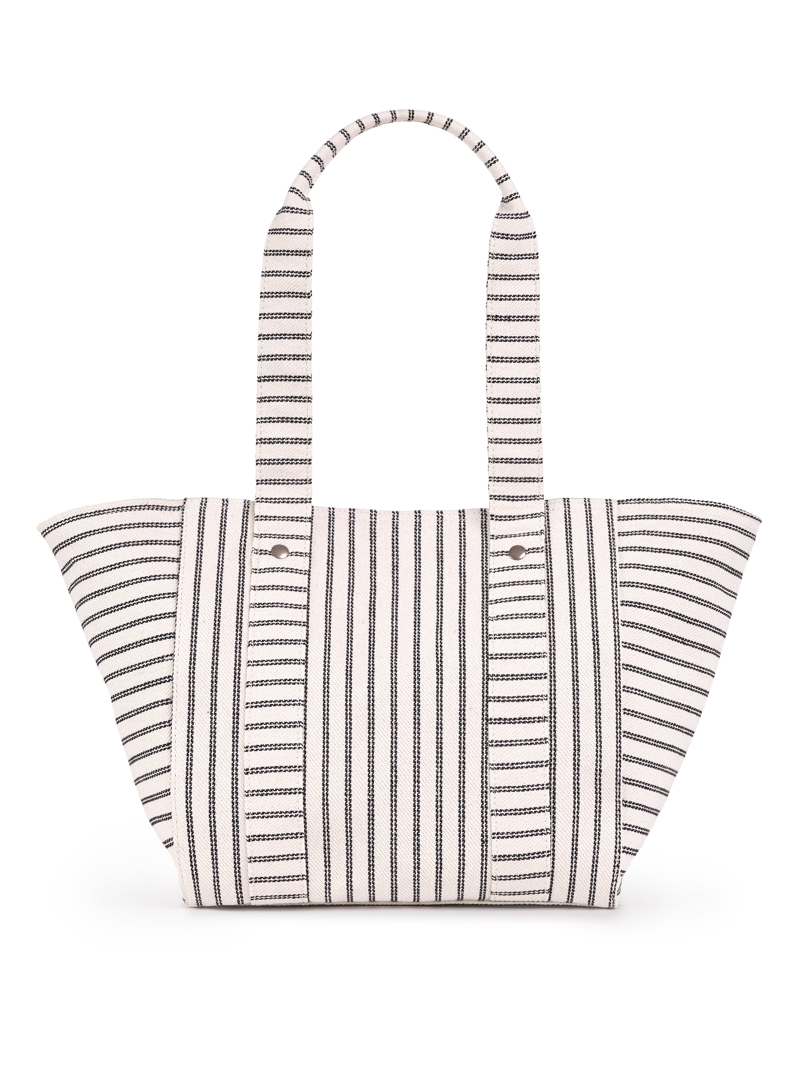 bone black stripe tote#color_bone black stripe