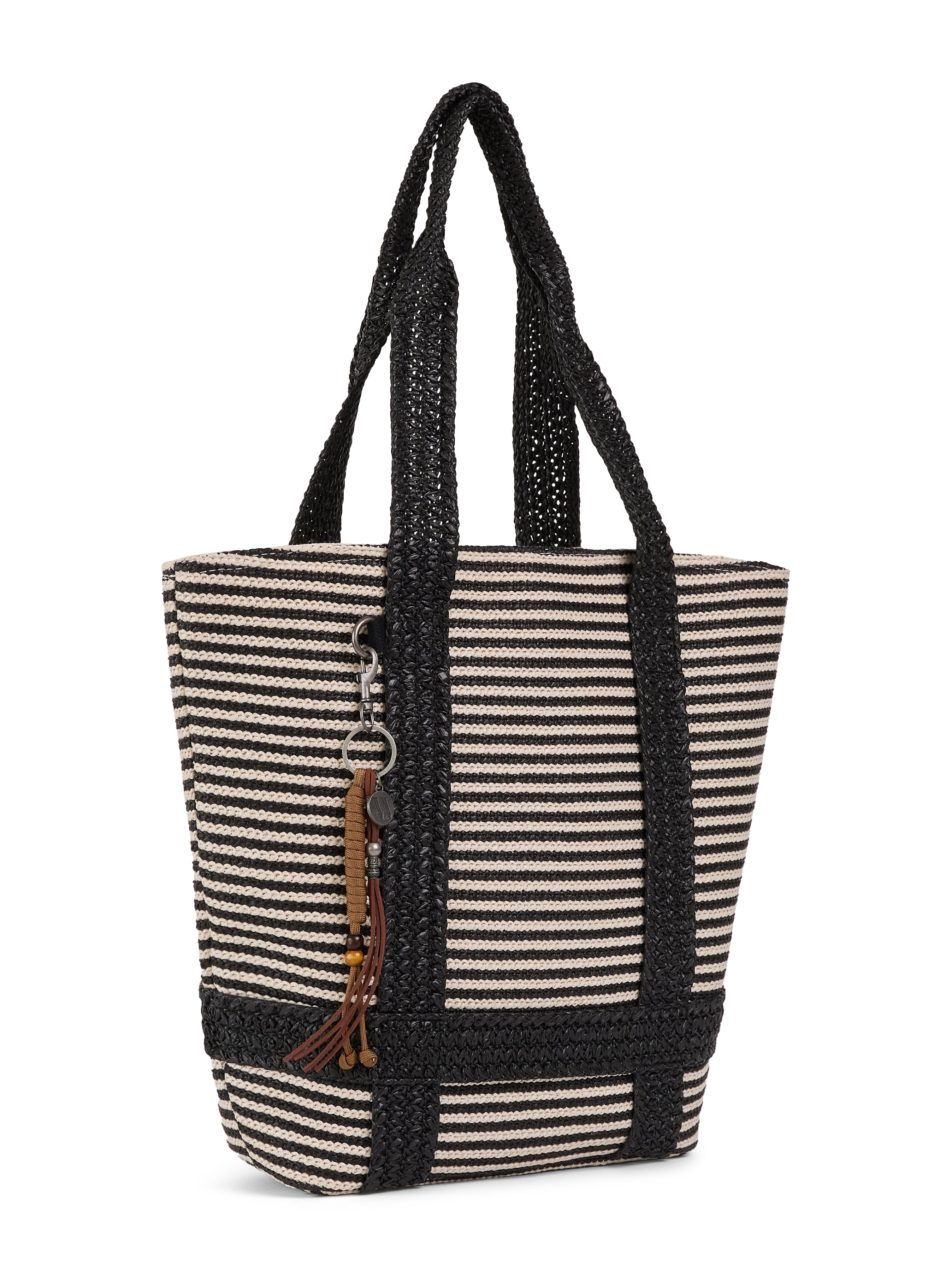 black bone stripe tote#color_black bone stripe